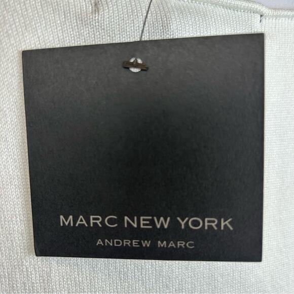 🆕 Marc NY Top Womens Size M White Knit w Tulle Pouf Ruffle Sleeves Romantic NWT - Picture 6 of 11